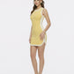 Wilhelmina Contrast-Trim Knit Yellow Mini Dress