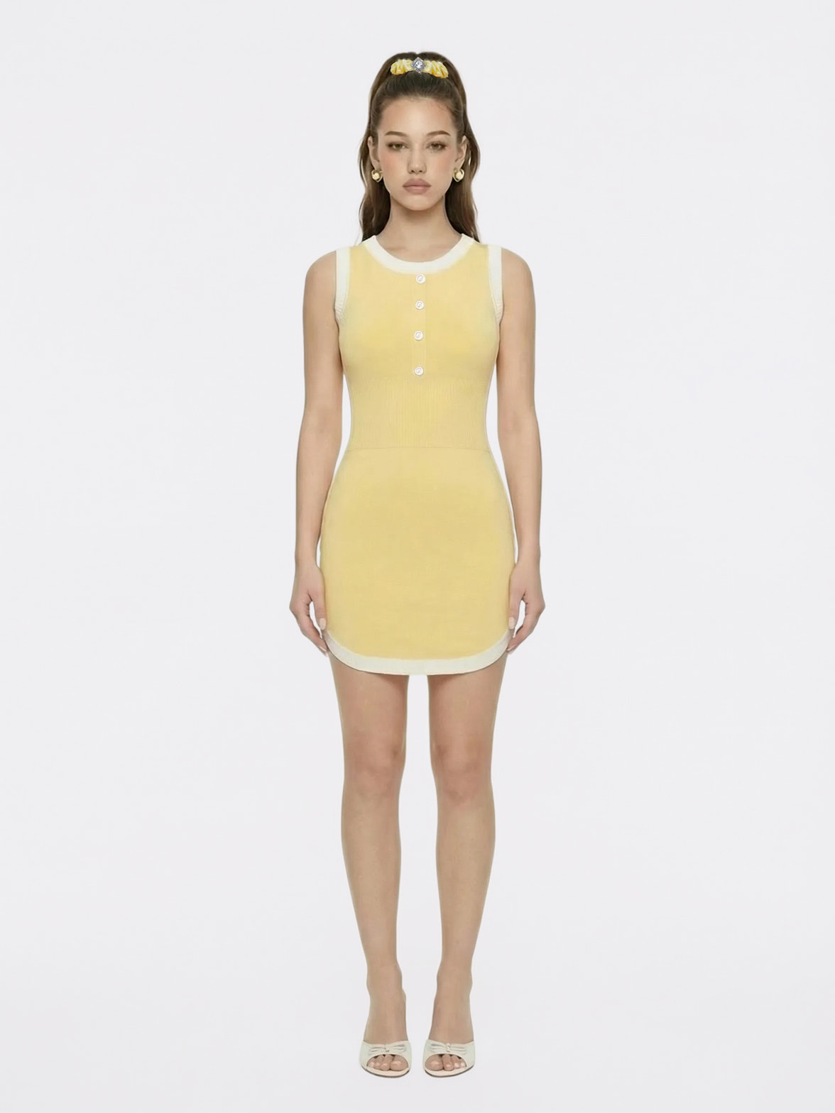 yellow knit mini dress Ginger Knit Mini Dress Retrofete