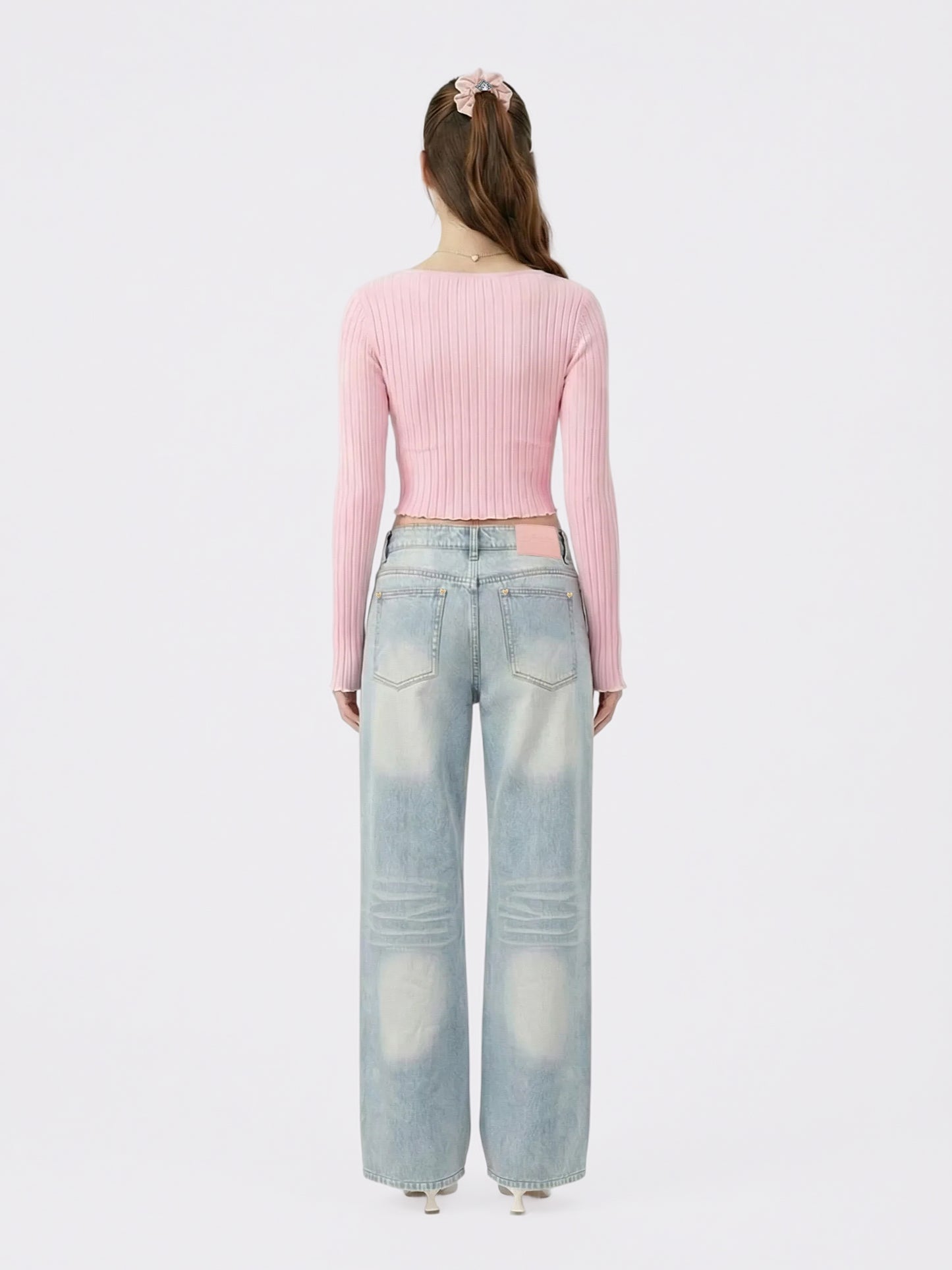 Ava Low-Rise Light Blue Straight Leg Jeans