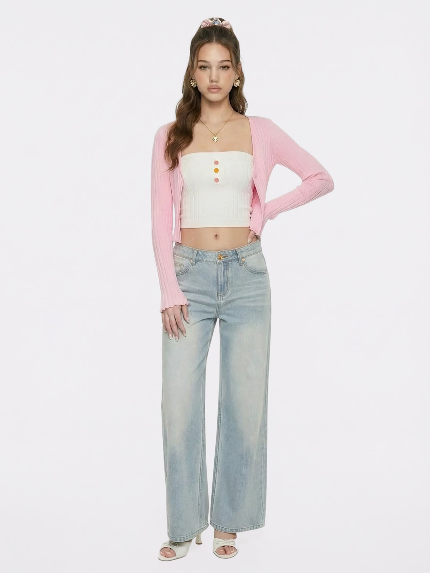 Ava Low-Rise Light Blue Straight Leg Jeans