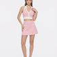 Wilhelmina Contrast Halter Knit Pink Top