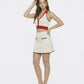 Wilhelmina Contrast A-Line White Skirt