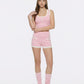 Millie Contrast-Trim Pink Knit Vest