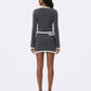 Lisette Contrast-Trim Grey Knit Three-Piece Set
