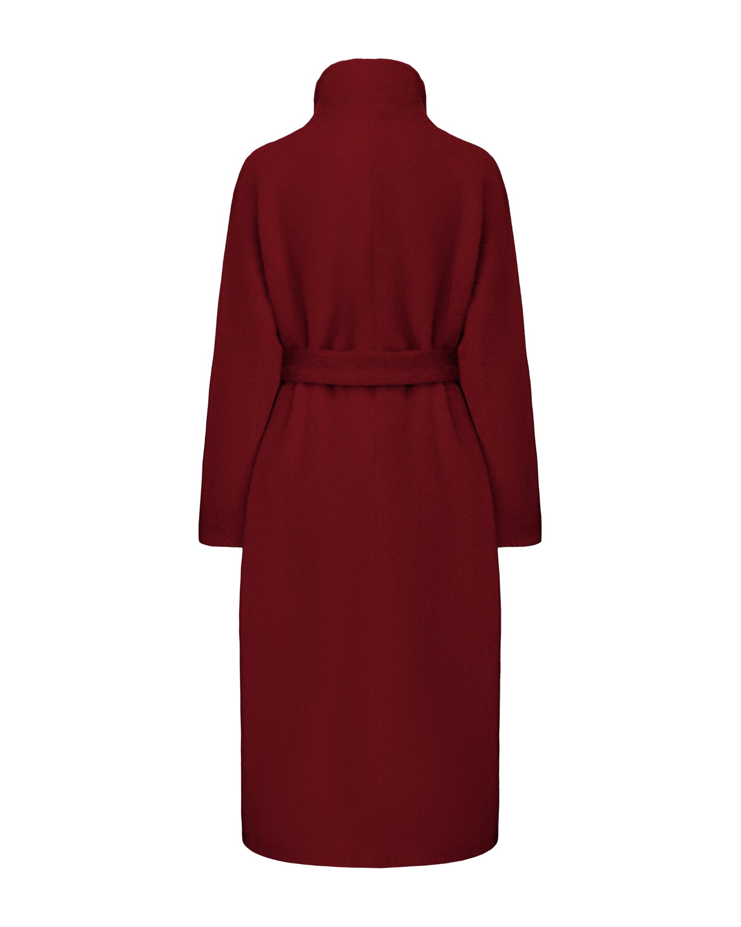 Red long coat on a white background