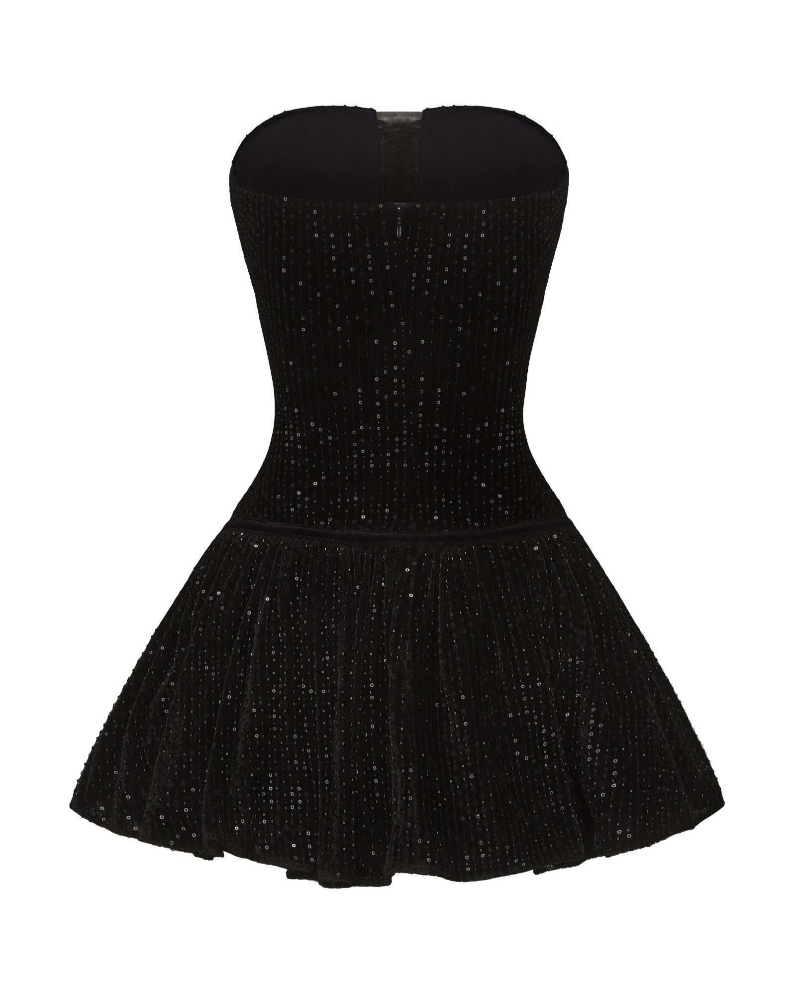 Audrey Velvet Dress | Black Velvet Strapless Dress | Sparkling