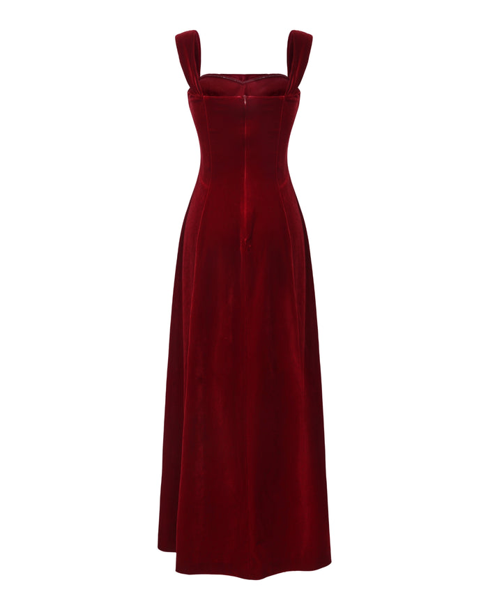 Nana Jacqueline | Women's | Belle Velvet Maxi Dress (Red) | XS