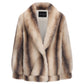 Lapel faux fur coat for women on a white background