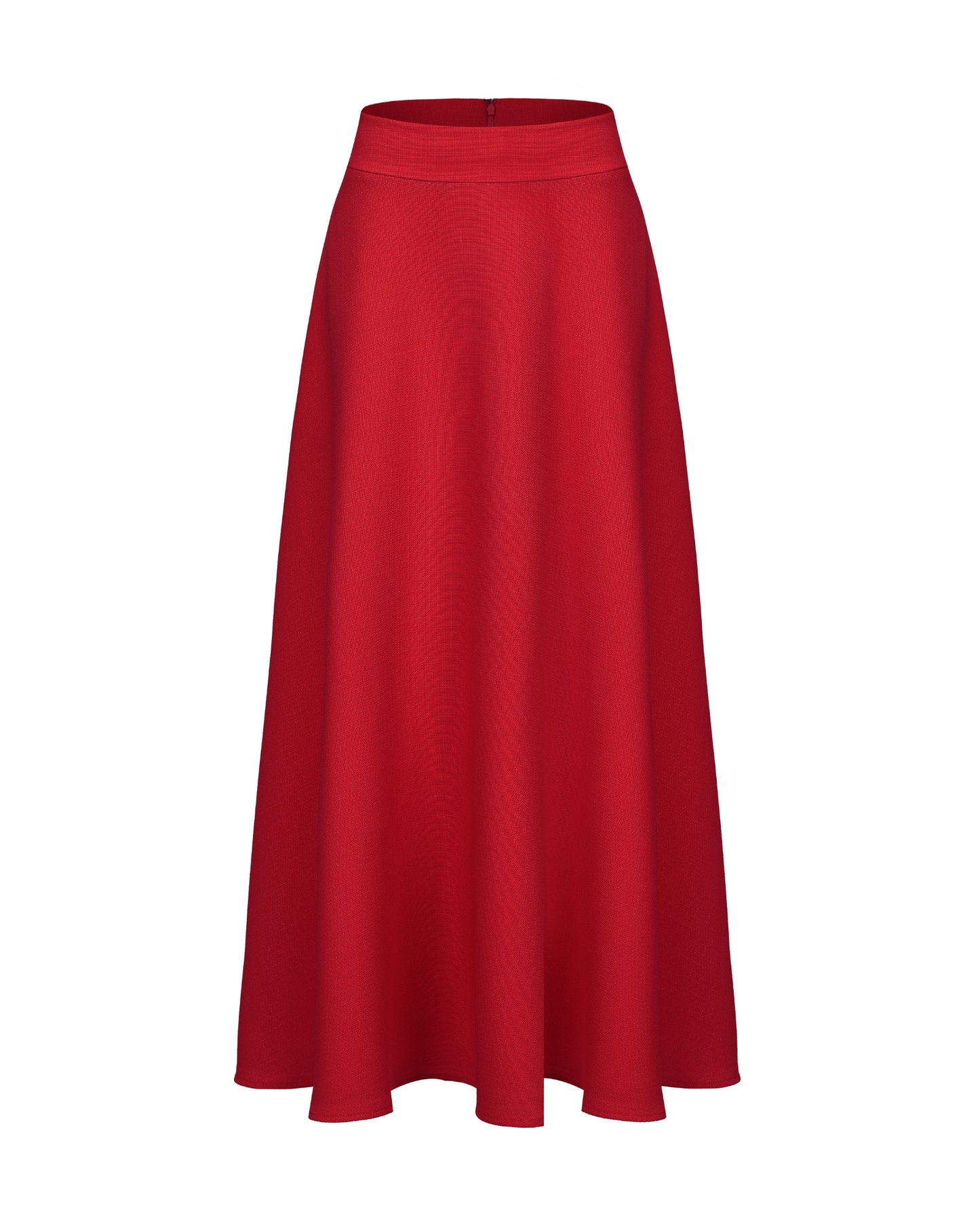 Red maxi skirt on a white background