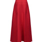Red maxi skirt on a white background