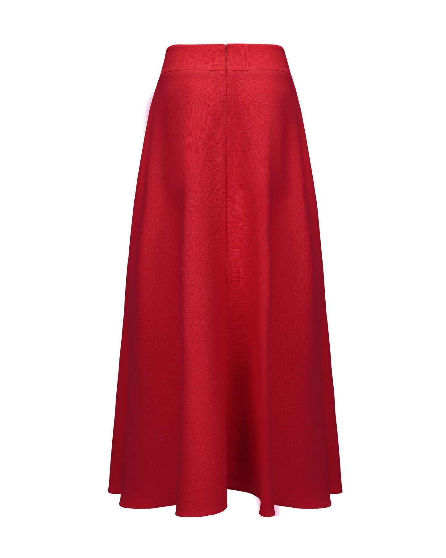 Red maxi skirt on a white background