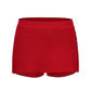 Red knitted shorts for women on a white background