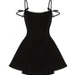 Black dress with thin straps on a white background
