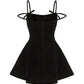 Black dress with thin straps on a white background