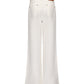 White wide-leg jeans for women on a white background