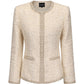 White woven textured jacket on a white background