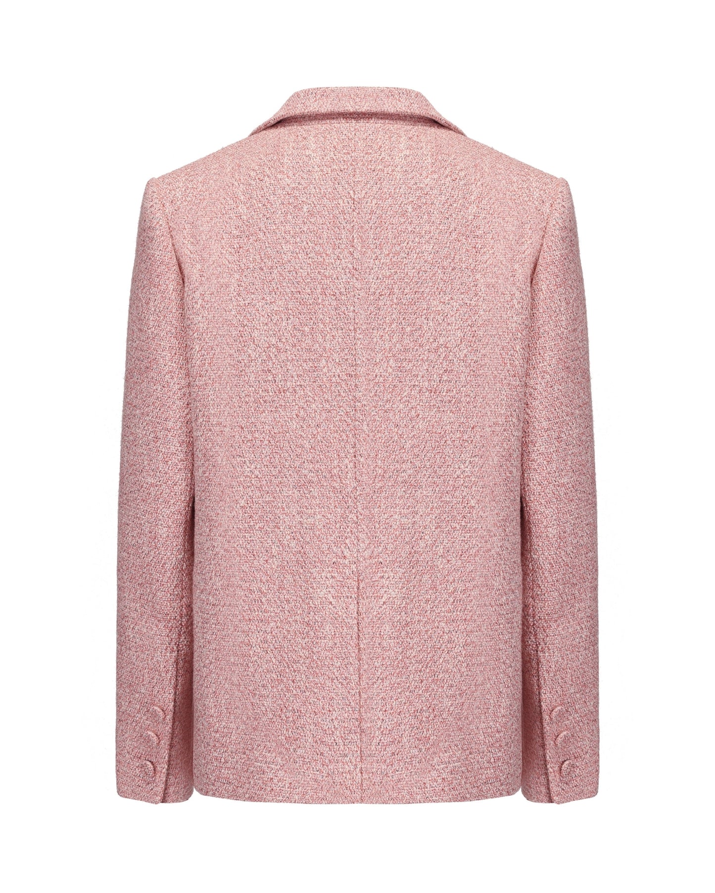 Pink textured suit jacket on a white background