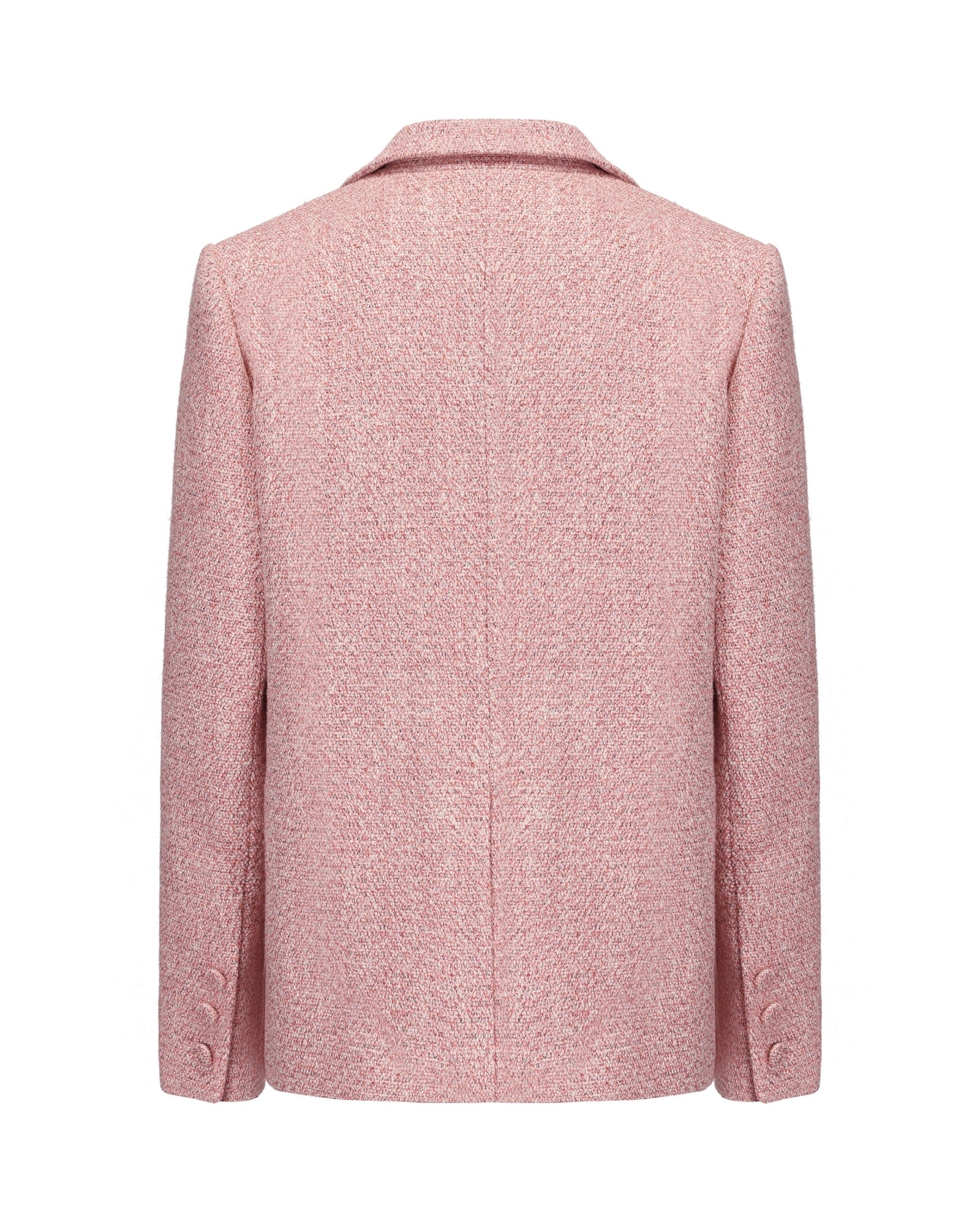 Pink textured suit jacket on a white background
