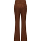 Brown flared pants on a white background