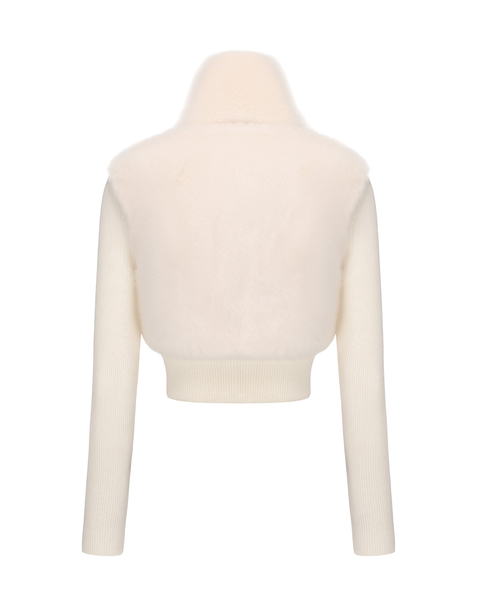 White cropped jacket on a white background