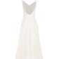 White maxi slip dress on a white background