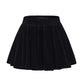Black velvet mini skirt on a white background