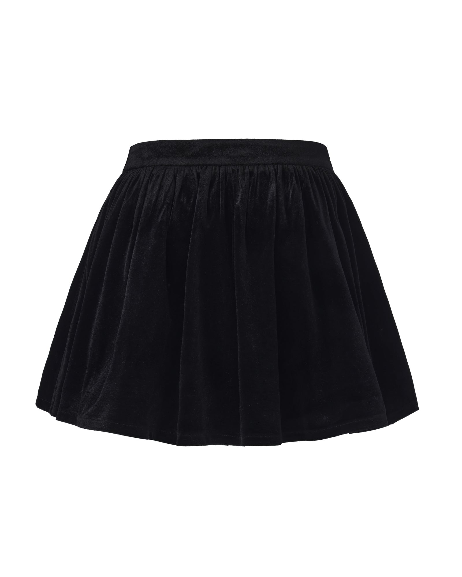 Isabellea Velvet Mini Skirt | Luxury Black Pleated A-Line Mini