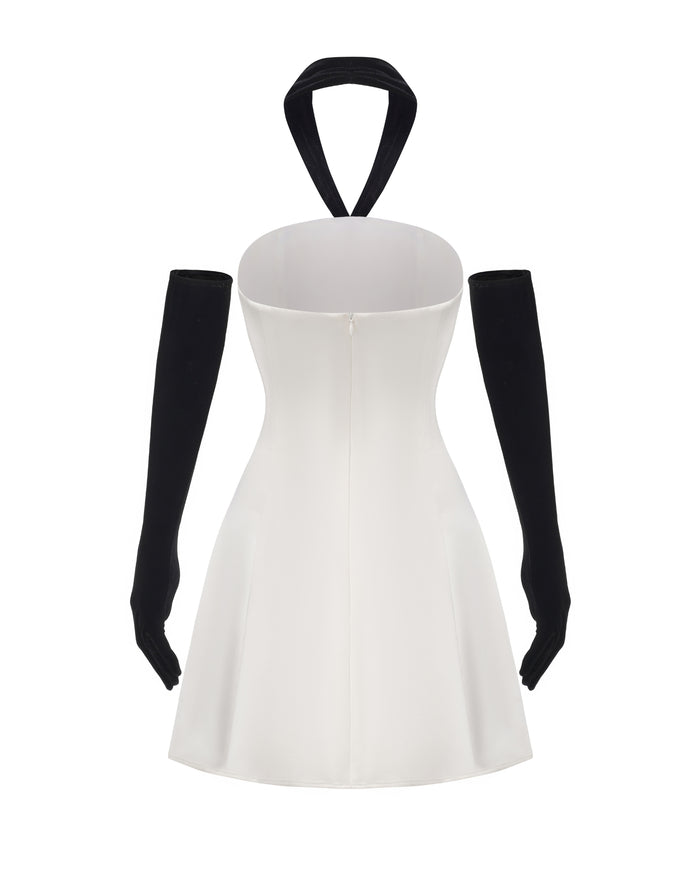 velvet halter mini dress Nana Jacqueline Jenna Made in the USA