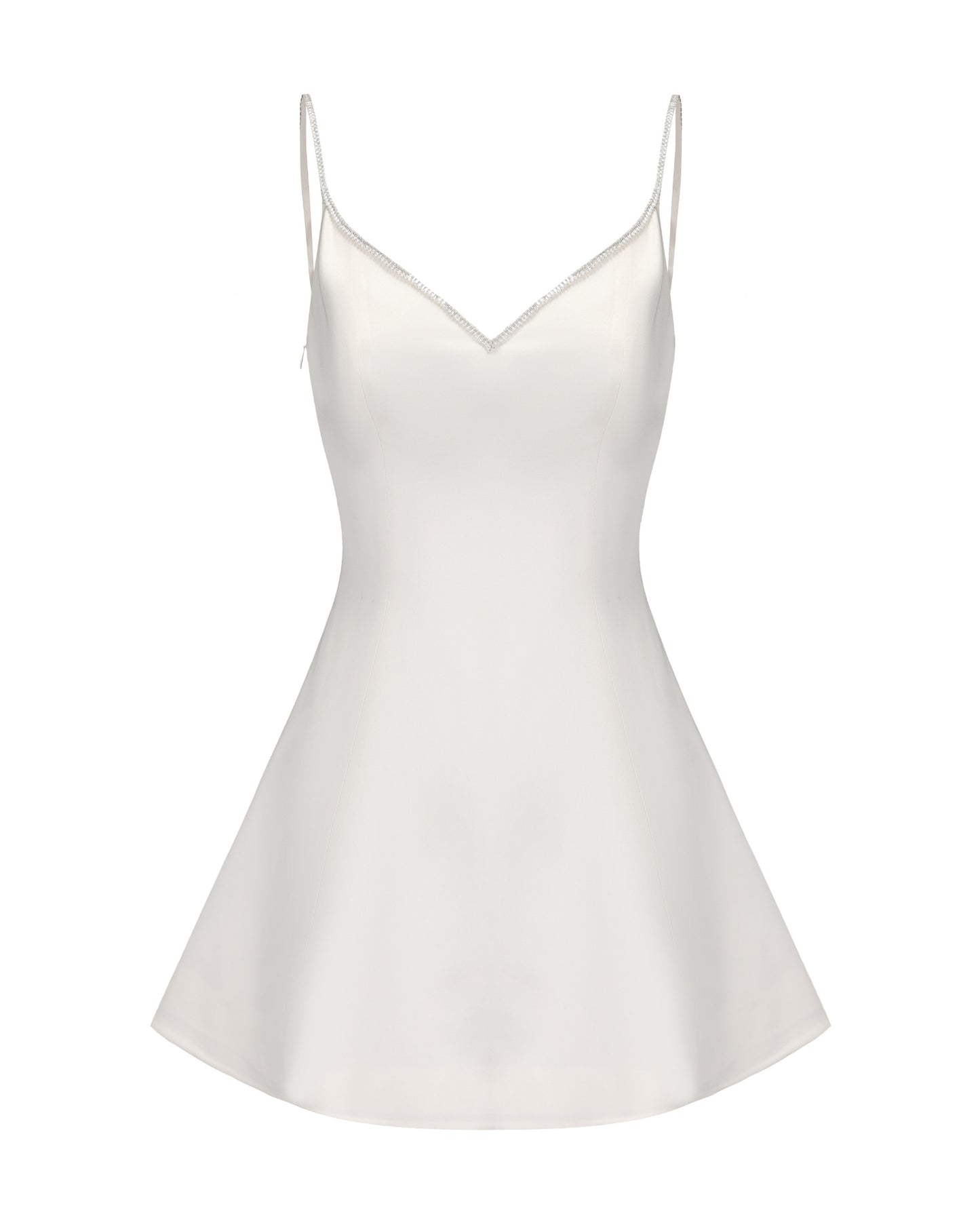 White slip dress on a white background