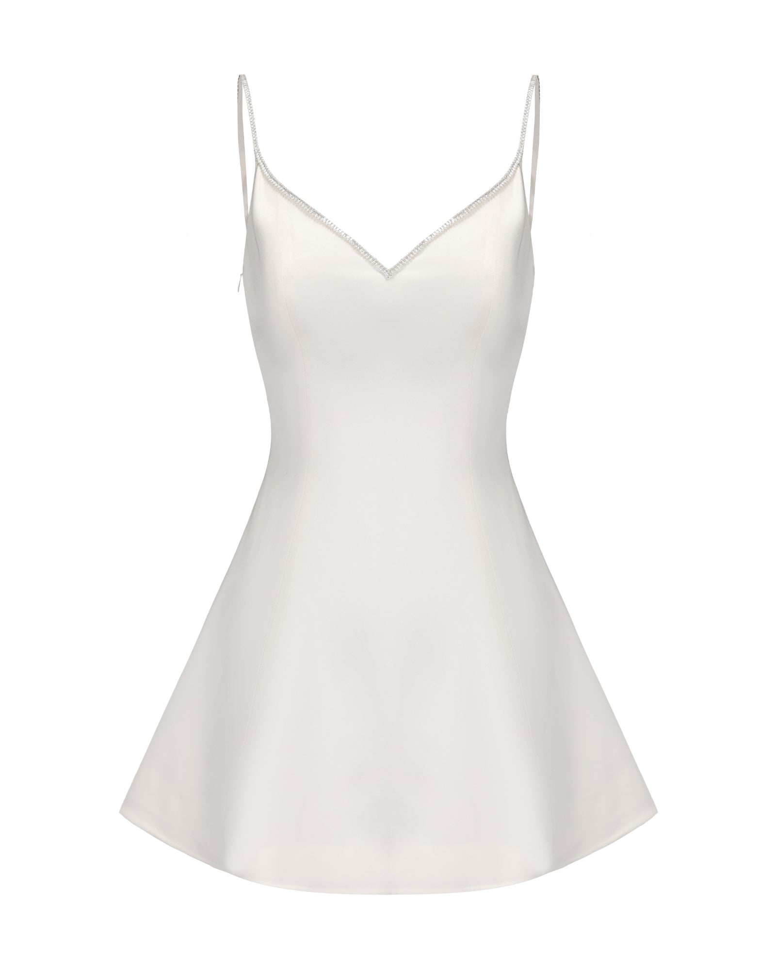 White slip dress on a white background