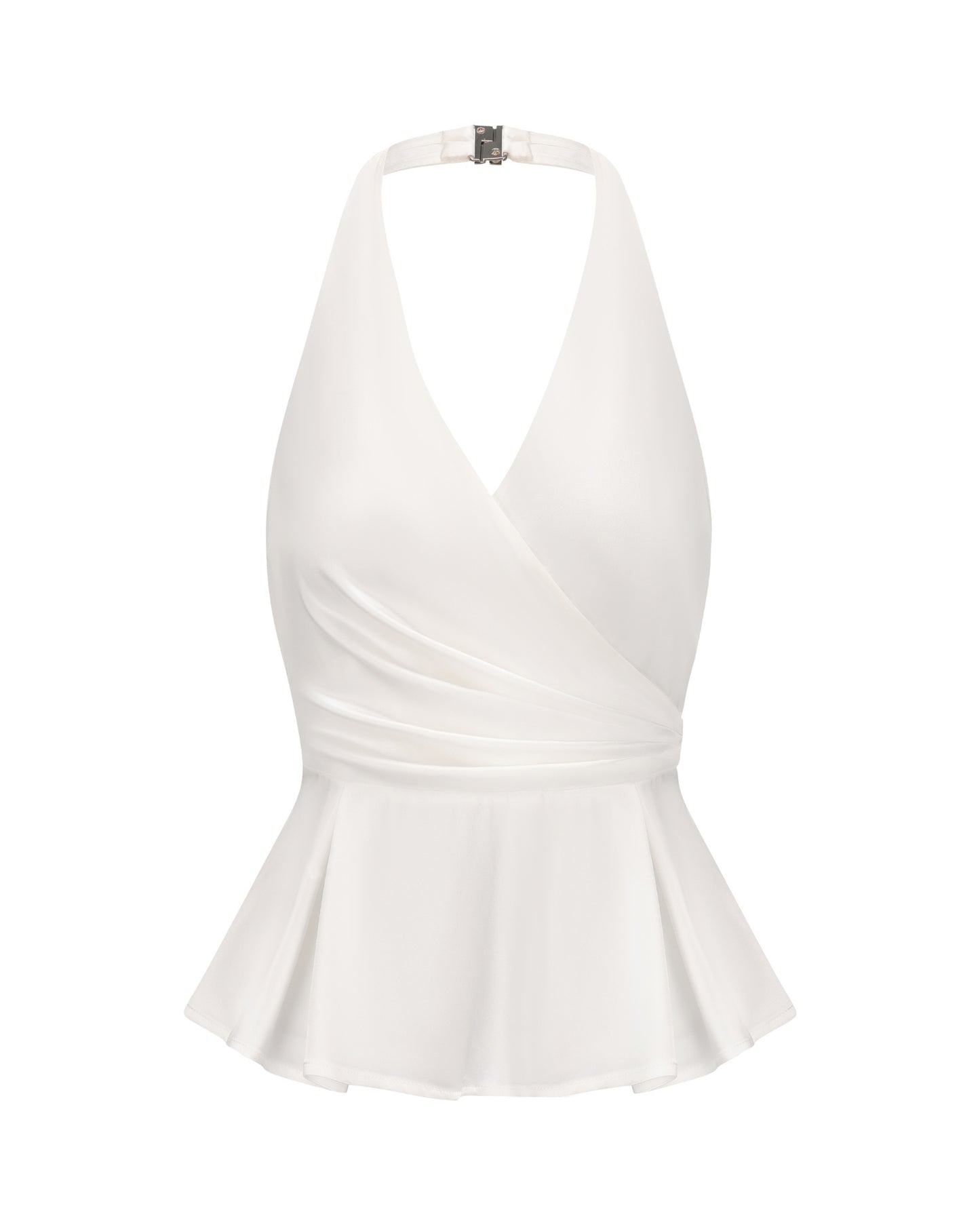 White halter top on a white background