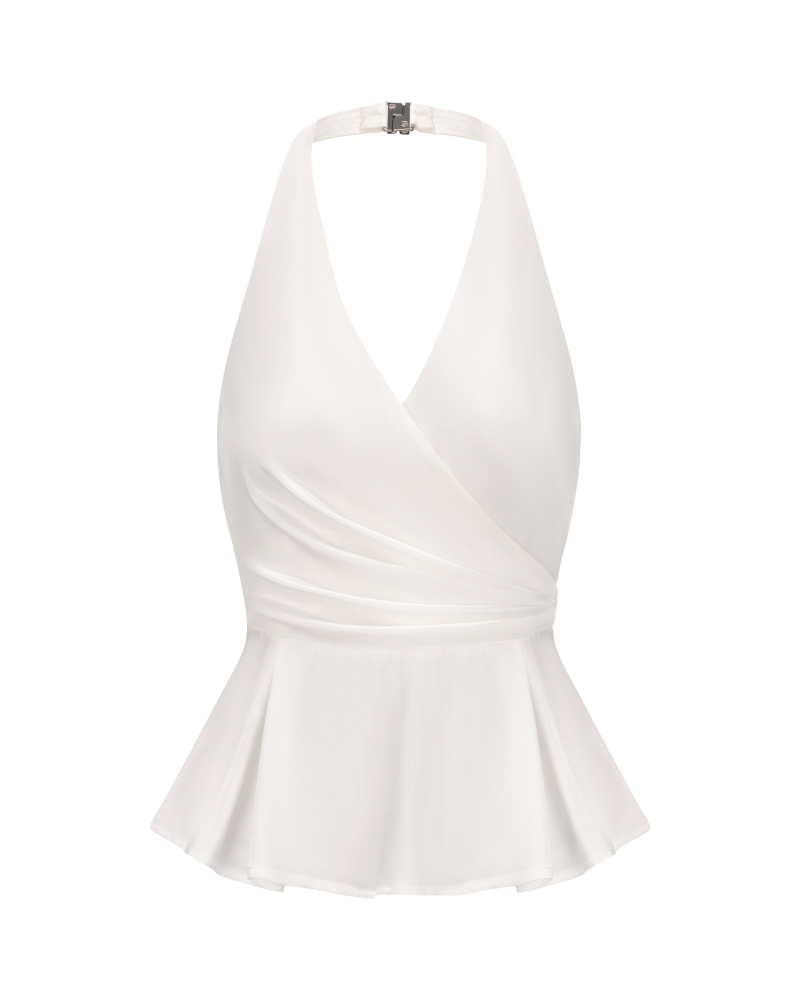 White halter top on a white background