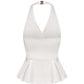 White halter top on a white background