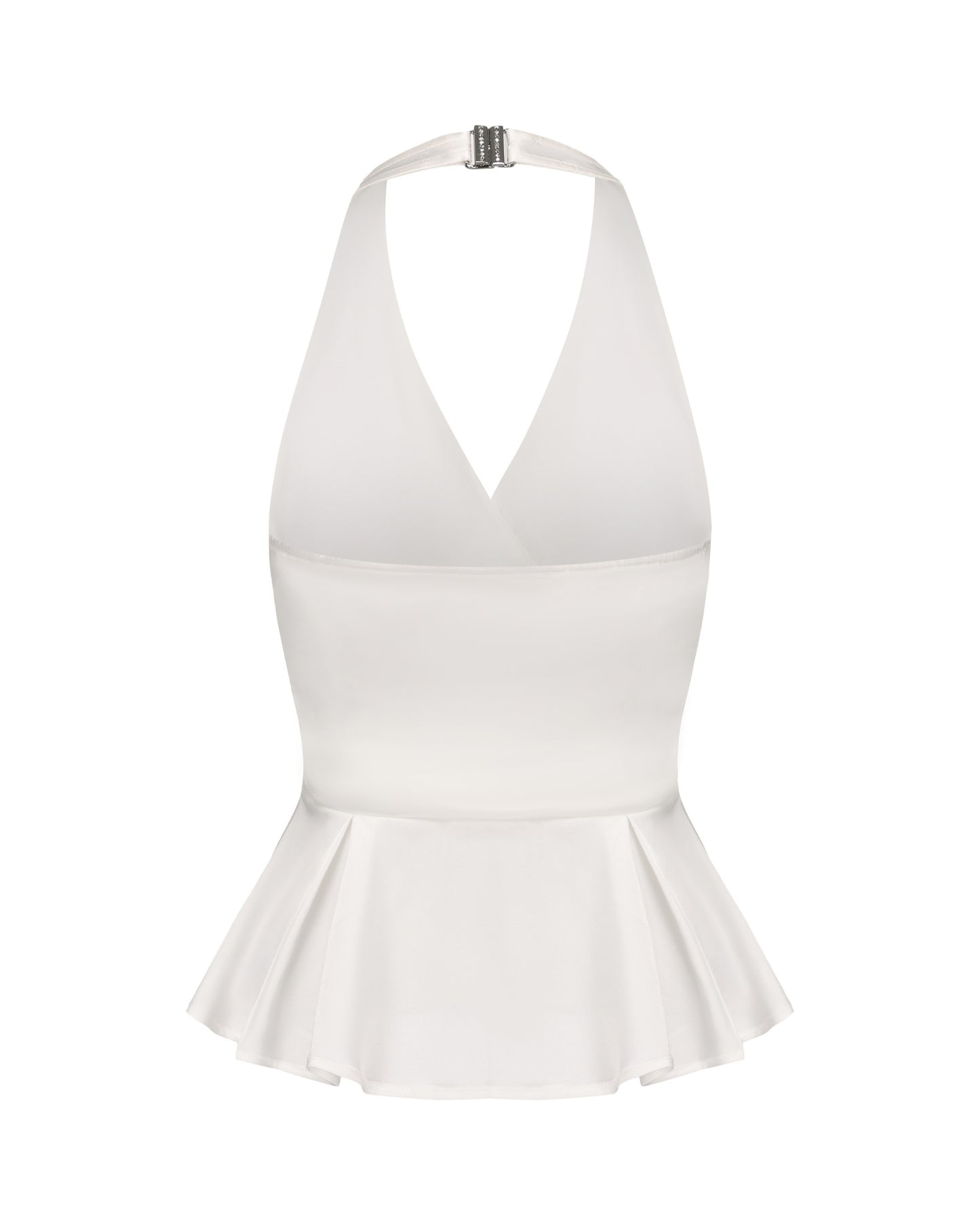 White halter top on a white background