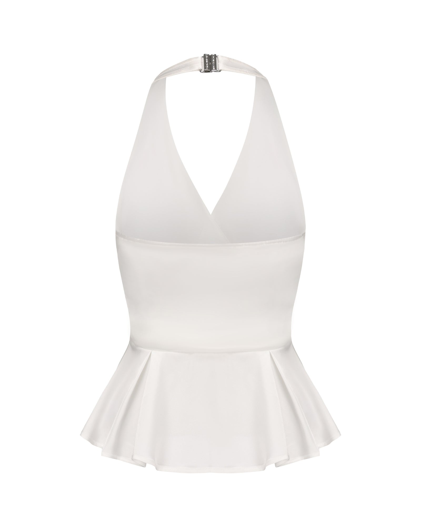 White halter top on a white background