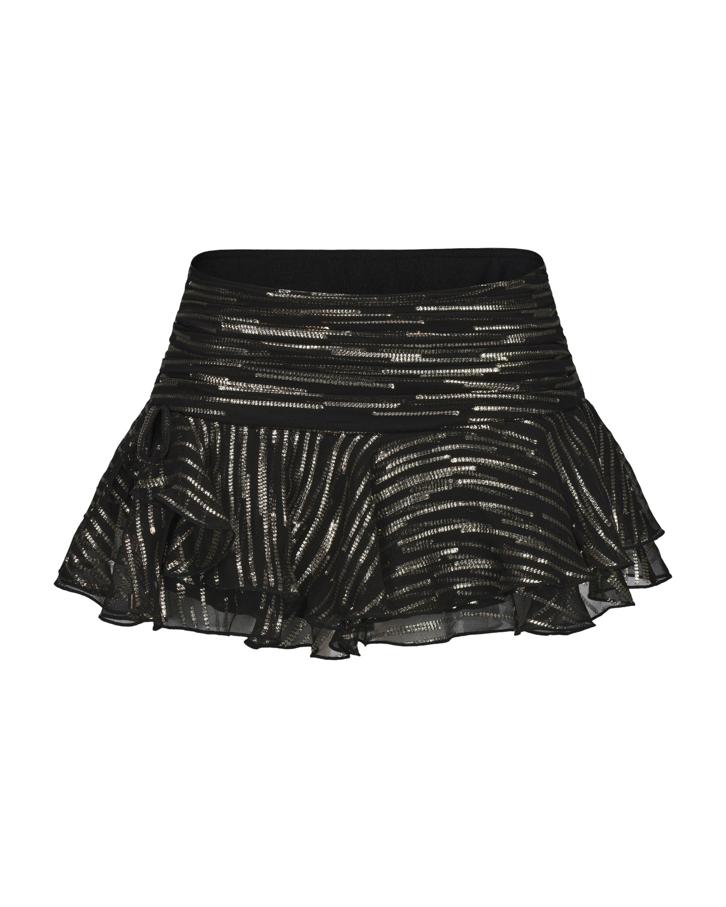 Black sequin skirt on a white background