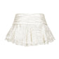 White ruffled skirt on a white background