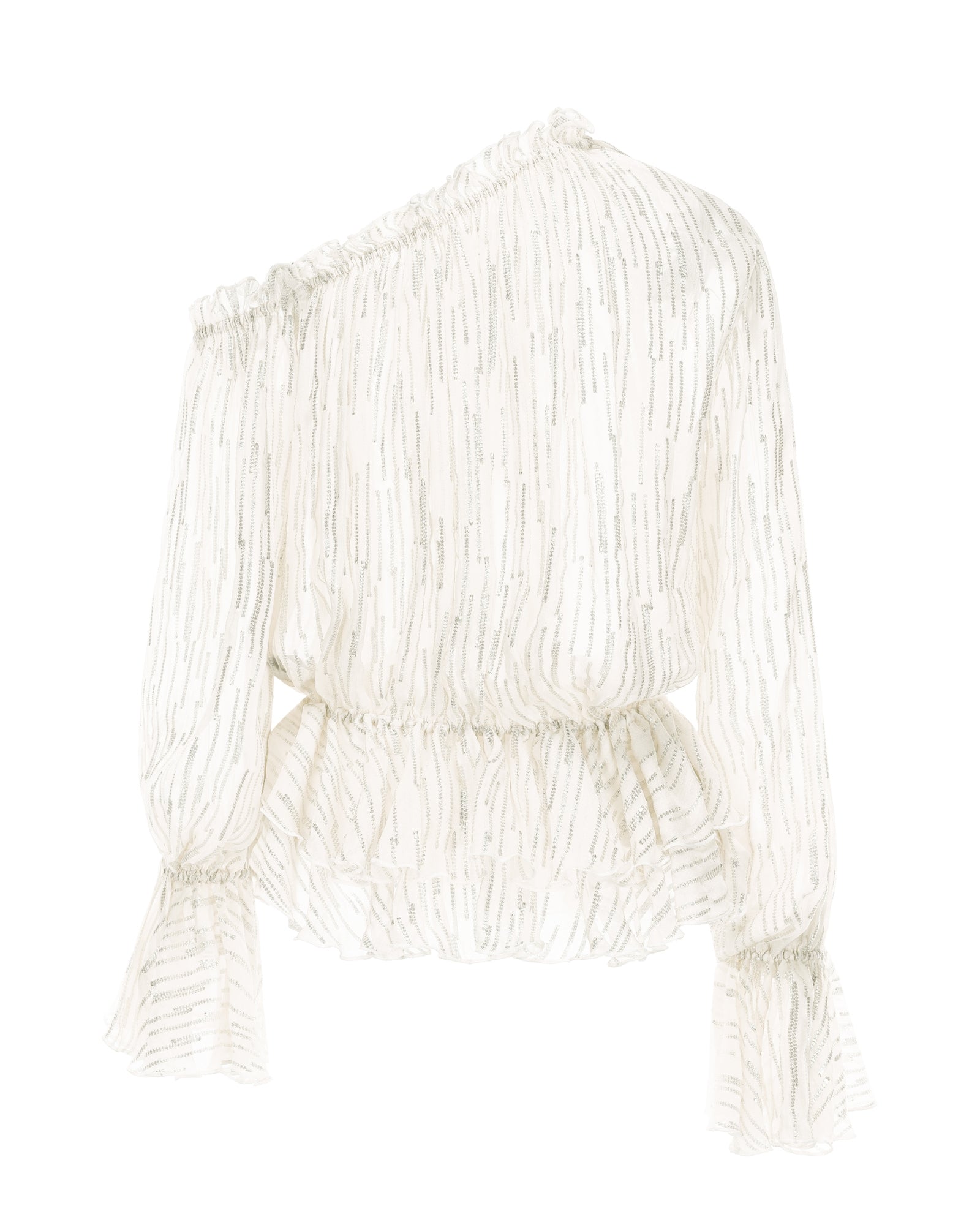 Kaia Top (White) | Off-Shoulder Pleated Tulle Top | Sets for Women