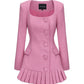 Pink pleated dress jacket on a white background