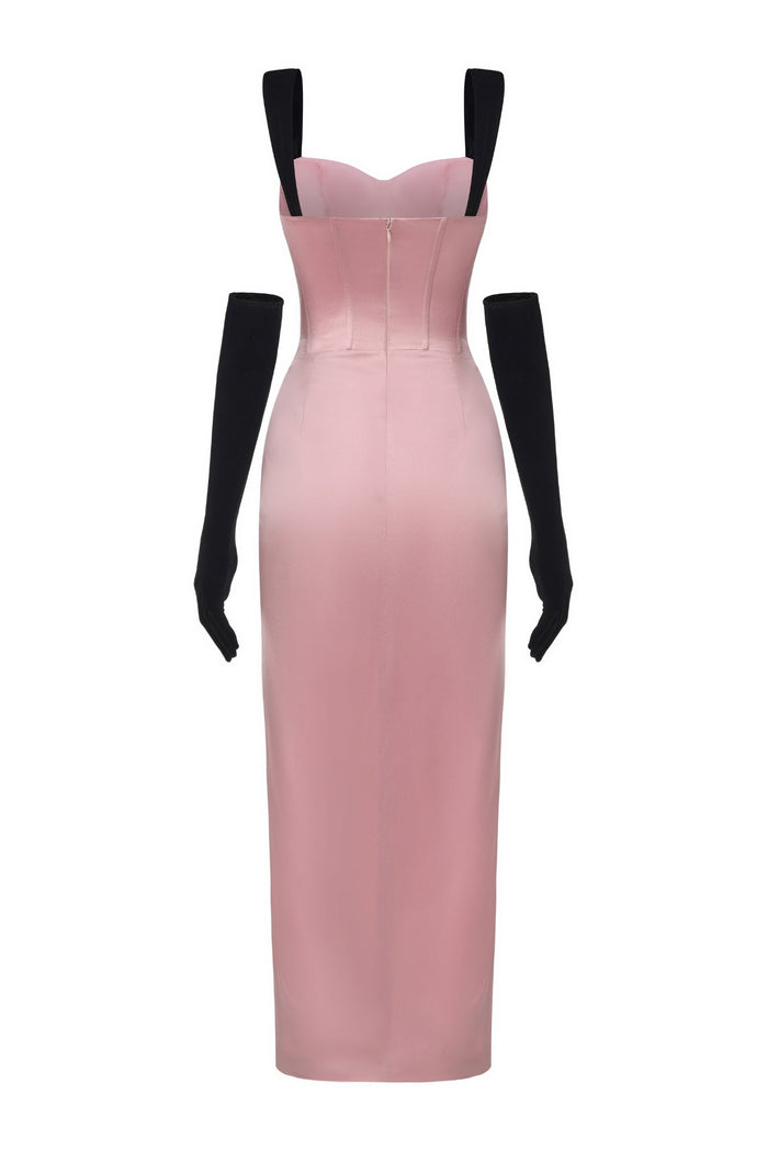 Grace Bow Maxi Dress: Pink Maxi Dress for Formal Wedding Guest