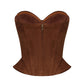 Brown suede corset on a white background