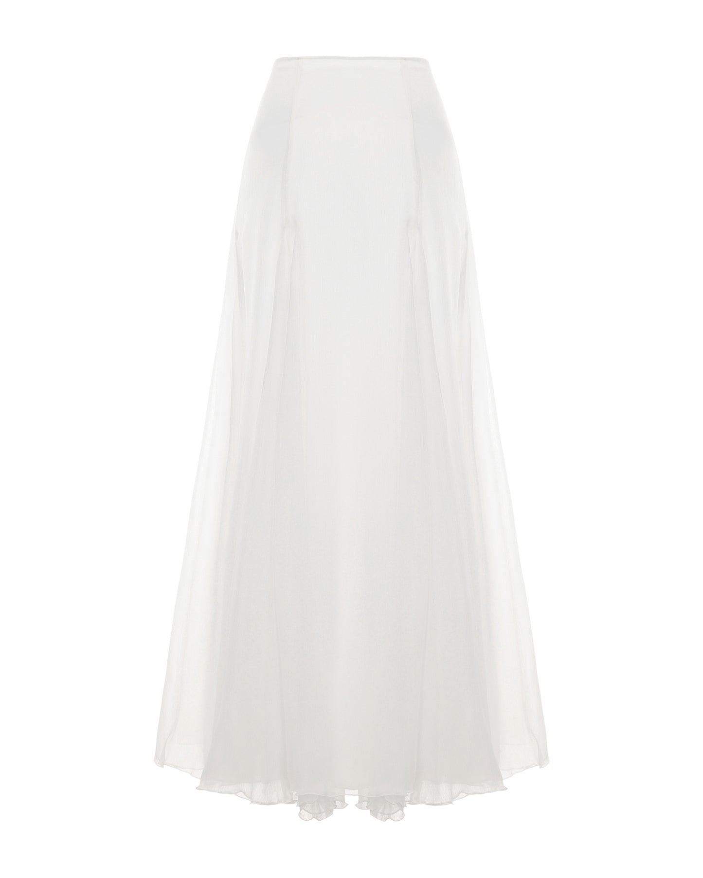 White maxi skirt on a white background