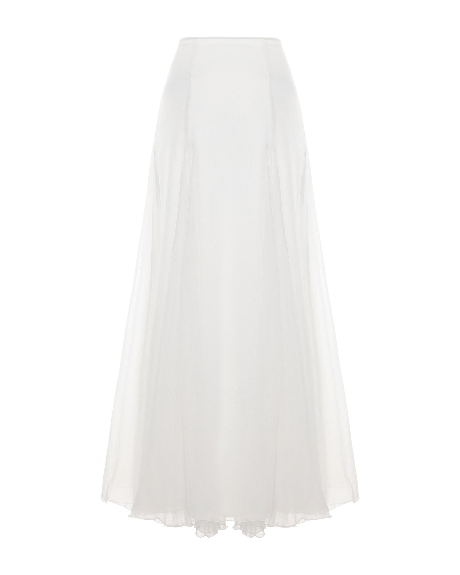 White maxi skirt on a white background