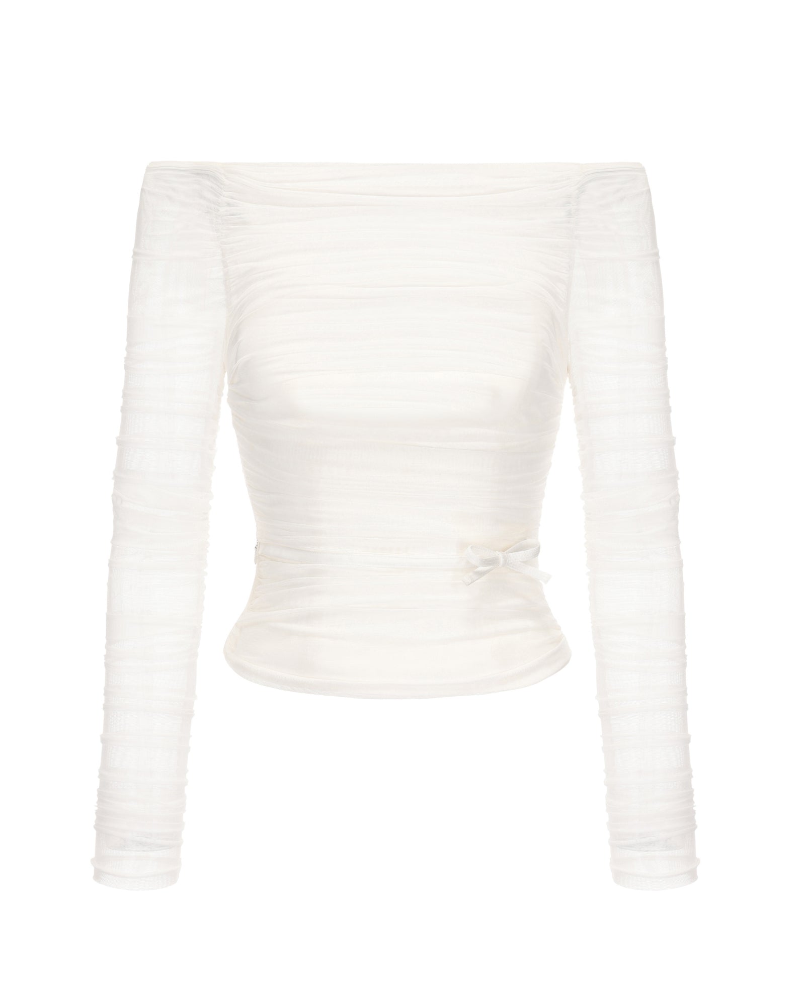 White long-sleeve top on a white background