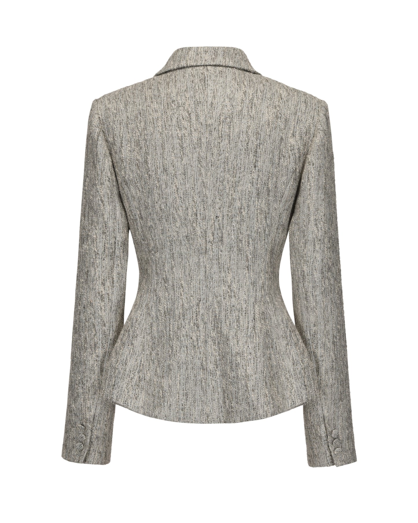 Gray tailored blazer on a white background