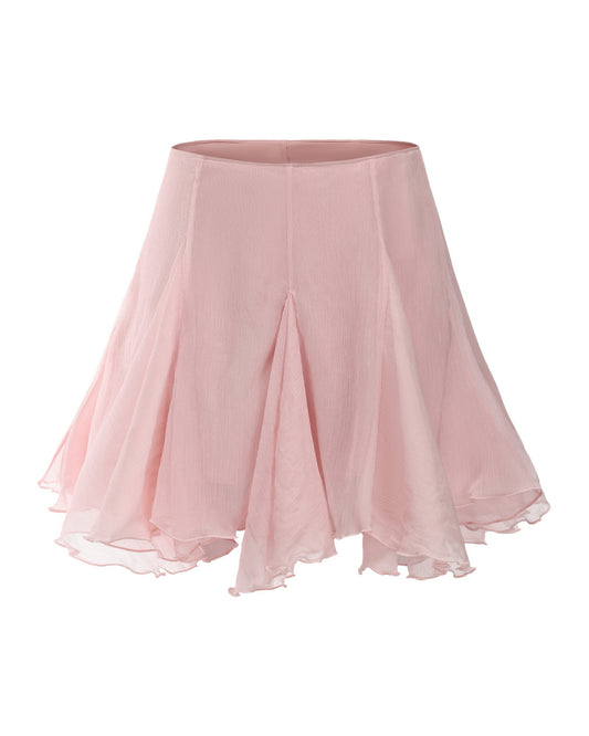 Pink mini skirt on a white background