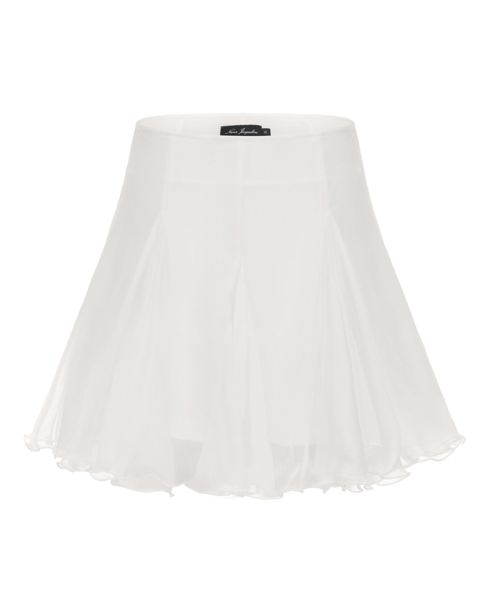 White mini skirt for women on a white background
