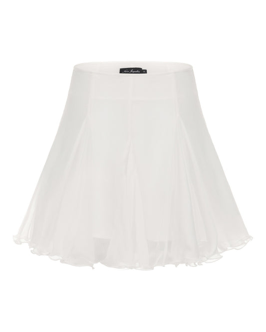 White mini skirt for women on a white background