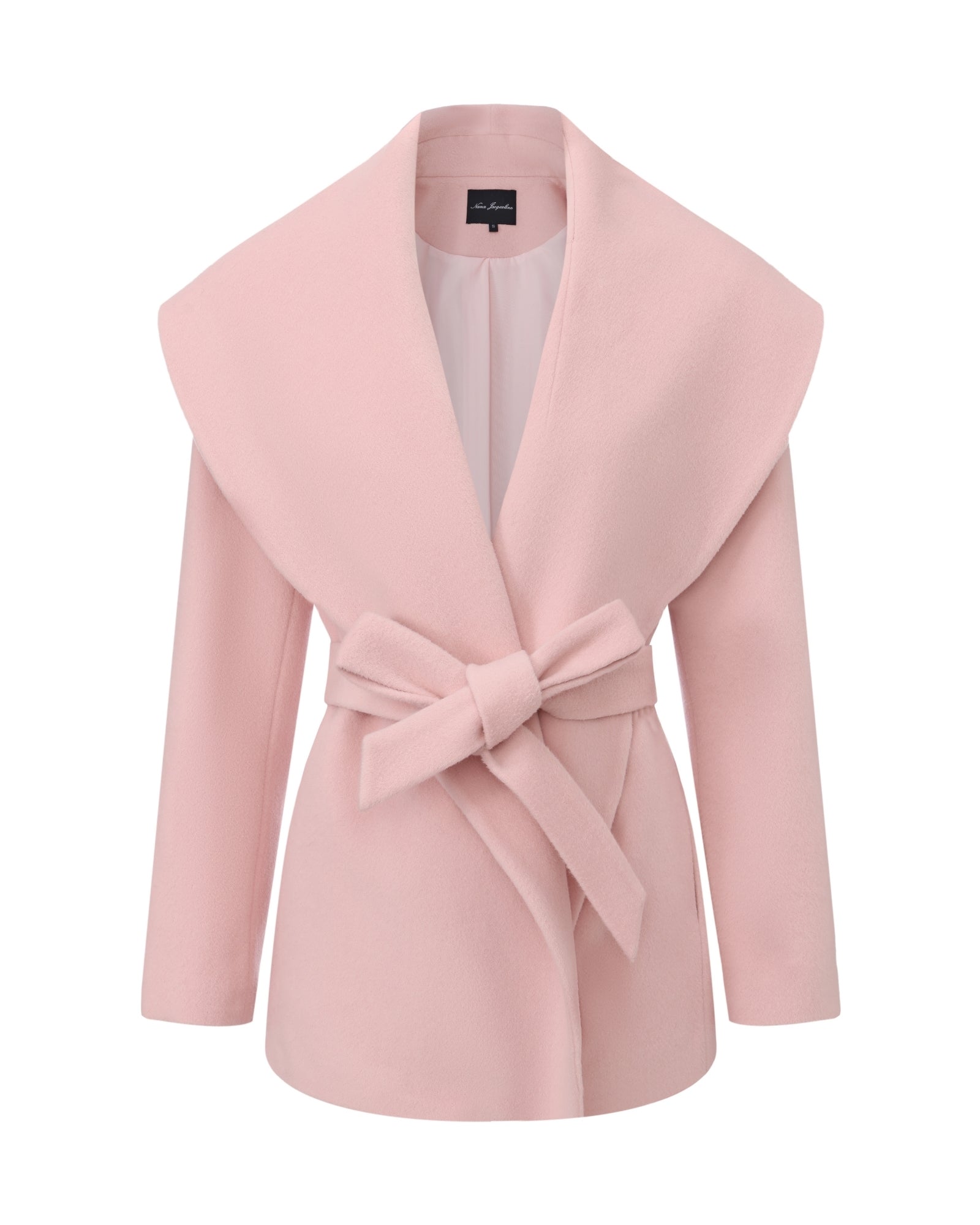 Victoria Bow Coat (Pink) | Wool Coat | Feminine Winter Outerwear