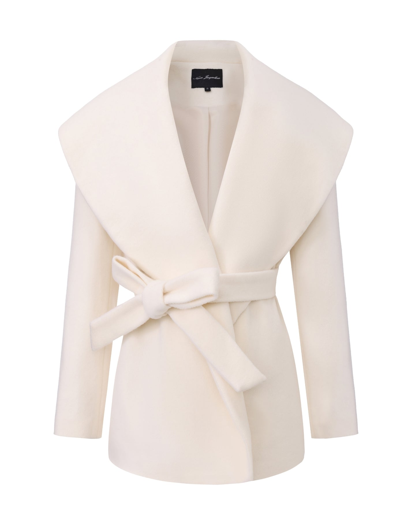 White coat with a belt on a white background